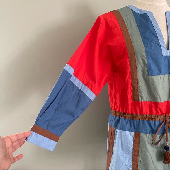 Tory Burch Color Block Poplin Cotton Tunic size 8 preowned - Picture 4 of 10